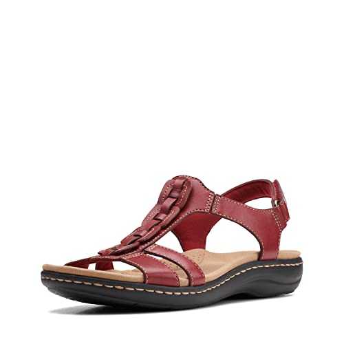 Women's Laurieann Kay Flat Sandal, Red Leather, 9 UK