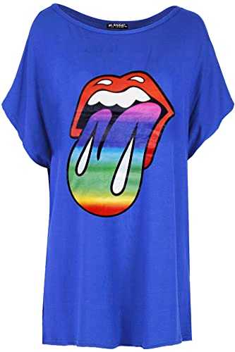 Be Jealous Women Summer Round Neck Heart Skeleton Printed Batwing Baggy Tshirt Top