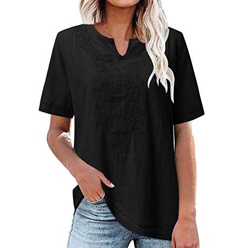 WILLBEST Women Long Sleeve V-Neck Cotton Casual Blouse Pocket Button Down Top Shirts Business Work Office Blouses Tops