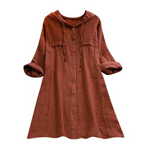 Longline T shirt Women Tee Shirt Tops Size Button Blouse Loose Cotton Womens Hooded Casual Pocket Plus Women's Blouse V Neck T Shirts Woman Tshirt Long