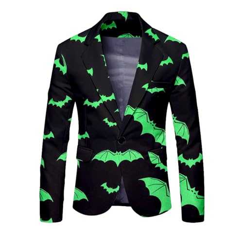 Men's Suits Casual Halloween Themed Regular Lapel Suit Business Lapel Suit One Button Jackets Party Blazer for Formal and Leisure Occasions