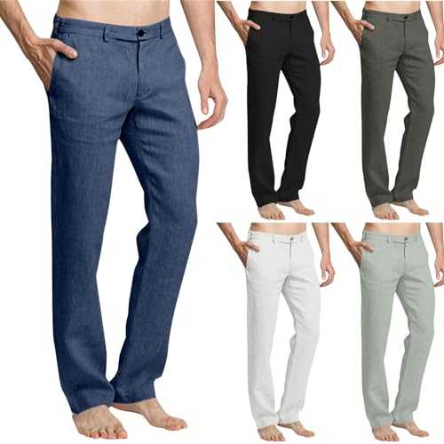 WOXIHUAN Formal Smart Trousers for Men UK Deals Suit Pants Mens Stretchy Slim Bottoms Business Work Office Trouser Solid Color Comfortable Sweatpants Casual Dress Pant Summer Elegant Loungewear