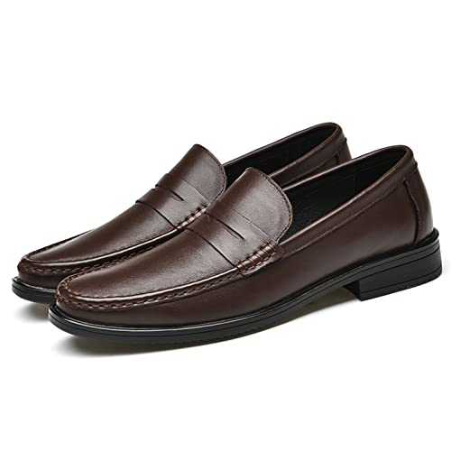 ETZRYSYB Mens Leather Shoes Men's Leather Flat Shoes Men's Casual Shoes