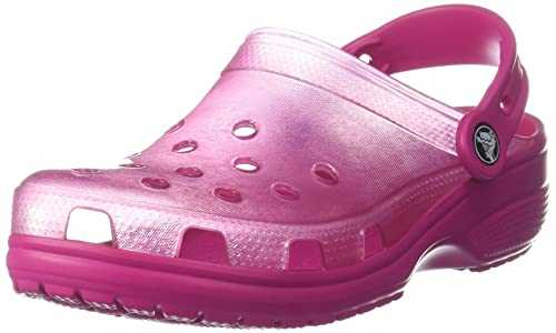 unisex adult Men's and Women's Classic Translucent | Comfortable Slip on Shoes Clog, Candy Pink, 6 Women 4 Men US