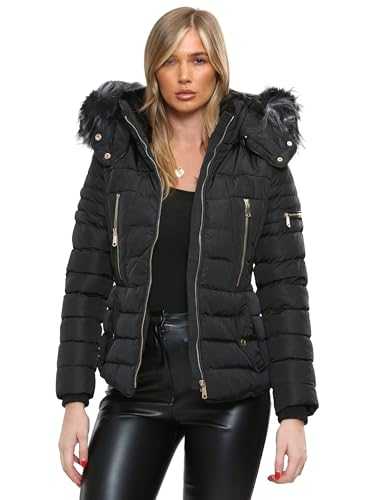 kraftd Women's Winter Jacket Warm Parka Coat Hooded Puffer Jackets with Faux Fur Hood