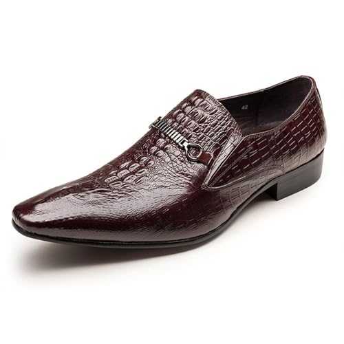 Men's Alligator Crocodile Print Oxfords Fashion Slip on Dress Shoes