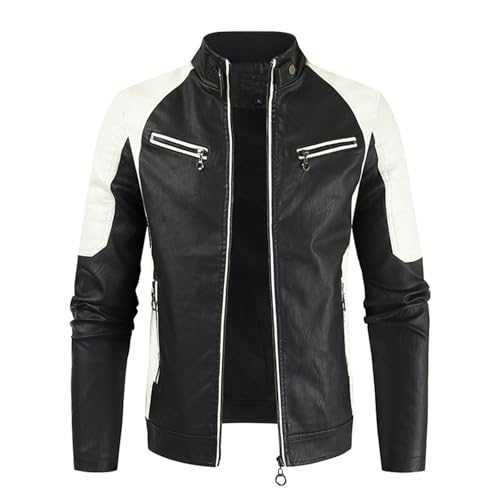 Cocila [Must Have for Stylish Men Men's Retro Casual Leather Jacket Wolf Leather Jacket Blazers for Men UK Khaki Green Denim Jacket Mens Summer Motorcycle Jackets Men