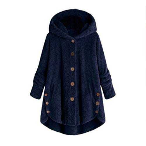 Women Fleece Jacket Winter Fuzzy Hoodies Sweatshirt Top Jumper Plus Size Sweater Hoodie Button Blouse Wool Warm Cardigan Cat Cute Long Sleeve Oversized Streetwear Clearance