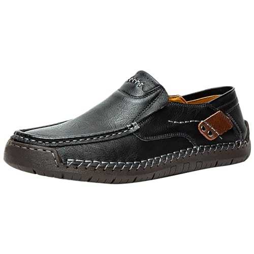 Men's Moccasins Business Shoes Breathable & Comfortable Slip On Loafers Casual Shoes Handmade Soft Flat Leather Shoes Casual Whale Shoes Oxford Shoes Lightweight Breathable Walking Shoes Durable Boots