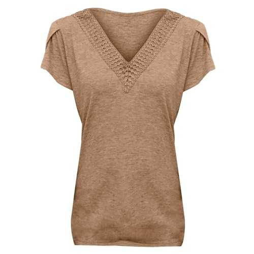 Skang Ladies Tops Ladies Shirt Women Casual Printing Short Sleeves V Neck Loose T Shirt Blouse Tops Ladies t Shirts