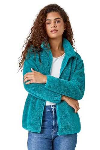 Roman Originals Soft Sherpa Fleece Jacket For Women UK - Ladies Autumn Everyday Winter Holiday Pull-On Comfy Soft Vacation Work Teddy Coat