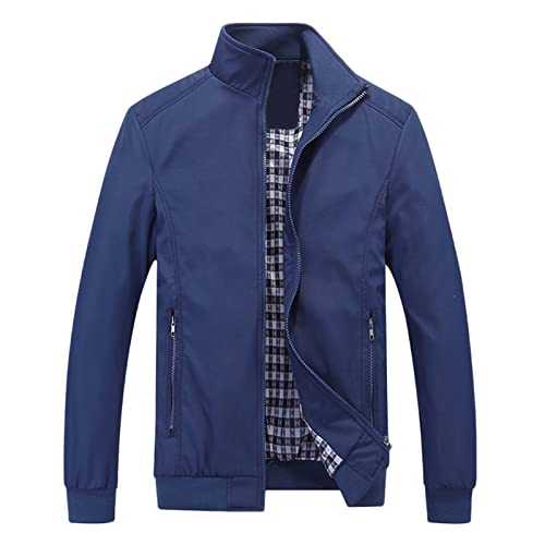 Jackets for Men UK Adults Unisex Summer Bomber Jackets Smart Casual Lightweight Windbreaker Baseball Sports Jacket Vintage Classic Cargo Outwear with Zip Pockets Coat Top