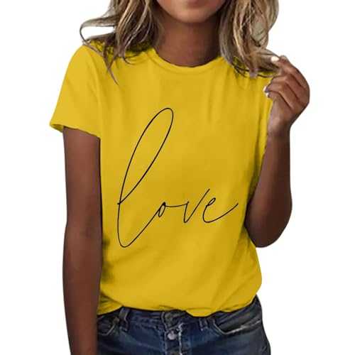HOOUDO Women’s Short Sleeve Crewneck Shirts Pleated Solid Color T Shirts Oversized Loose Fit Tee Cotton Lightweight Pullover for Office