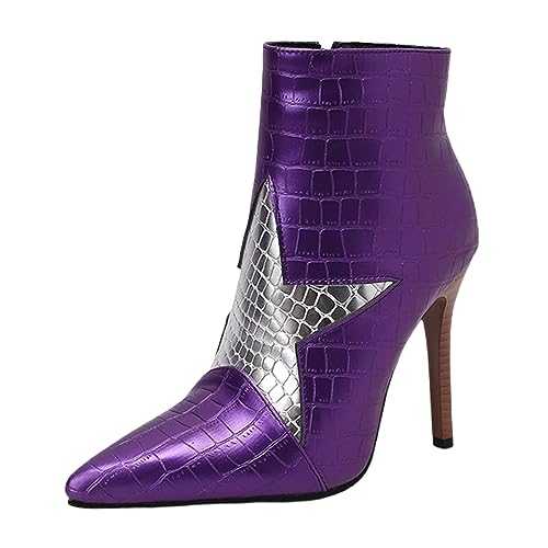 Memmyly Summer Boots Women's Gothic Boots High Heels Boots Non-Slip Breathable Women's Boots Cowboy Ankle Boots Small Heel Boot Socks Western Ankle Boots