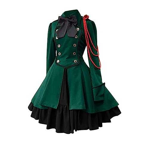 Womens Lolita Gothic Dress Sale Clearance Plus Size Vintage Cross Embroidery Long Sleeve Renaissance Retro Princess Skirt Victorian Ball Gowns Costume Wrap Balck Dress Retro Punk Ladies Dress Size 22