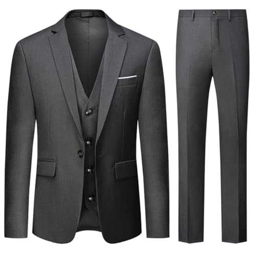 Allthemen Mens Suits 3 Piece Regular Fit Wedding Formal Dress Suit One Button Business Suit