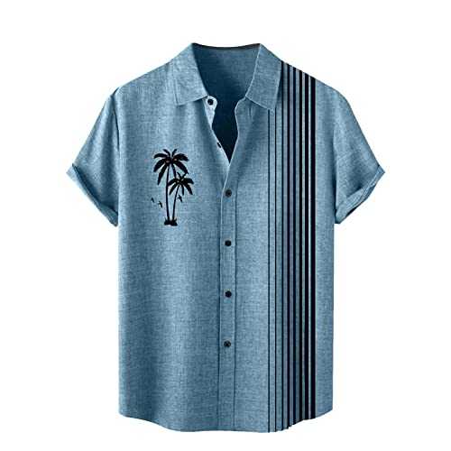 NQyIOS Men's Shirt Short Sleeve Casual Button Down Floral Printed Beach Shirts Mens Small T Shirts