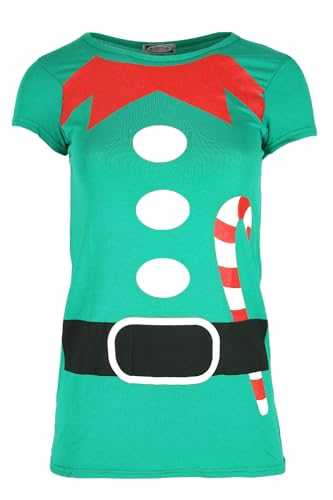Fashion Star Womens Long Sleeve Top Xmas Cap Sleeve T Shirt