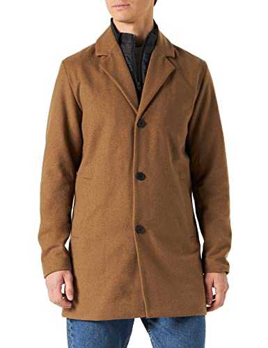 JACK&JONES Men's JJTOMMY Insert Wool Coat Jacket, Khaki, L