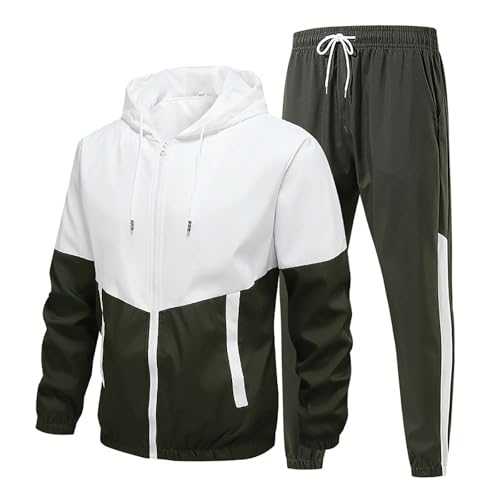 Cocila Tracksuit Mens Full Set Sports Sweater Set Windproof Tracksuit Bottoms Men Casual Sweatshirt Work Sweatpant Light and Breathable To Young Man Travel Suit Jogging Sweatsuit