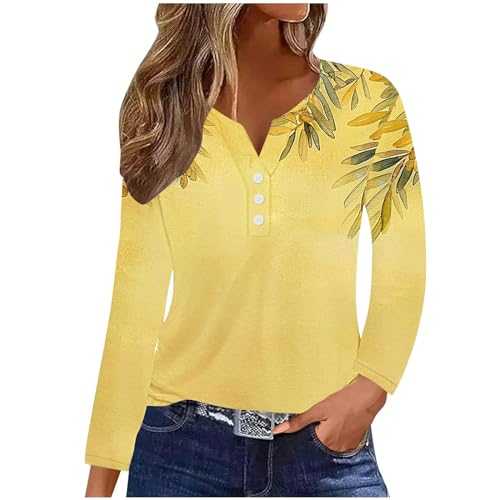 AMhomely Tops for Women UK Long Sleeve Plus Size Blouse Vintage Floral Print Tees Shirts Color Patchwork Pullover Tops Blouse Elegant Party Ethnic Pattern Tunic Tops Going Out Shirts