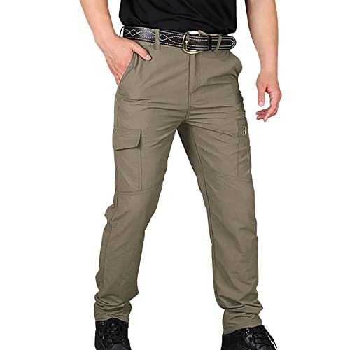 Men's Cargo Work Pants Casual Business Trouser Formal Office Trouser Stretch Flat-Front Pants Regular Fit Multi Pockets Pants Black Dress Pant Durable Work Wear Outdoor Hiking Pants XXXXL