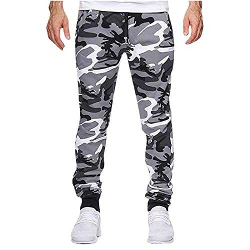 Camouflage Sweatpants Mens Tracksuit Bottoms Loose Fit Drawstring Elastic Waist Pant Sports Jogging Bottoms Camo Work Trousers for Men UK Sale Clearance