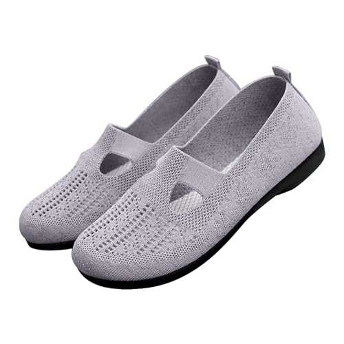 Ladies Trainers Slip On Women Wide Fit Breathable Mesh Walking Running Shoes Comfortable Arch Support Soft Sole Athletic Tennis Sneakers Non Slip Low Top Orthopedic Shoes