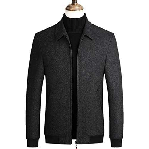 Spring Autumn Wool Coat Men Business Casual Woolen Jacket Slim Fit Solid Color Men Woolen Coat Zipper Jacket Male