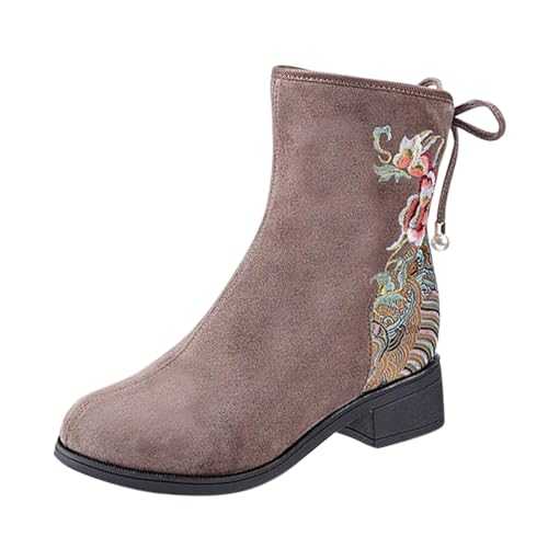 Womens Wide Fit Ankle Boots Suede Lightweight Low Heel Ankle Boots Womens Wide Fit Ankle Boots Chunky Extra Wide Shoes for Women Suede Ankle Boots for Women Platform