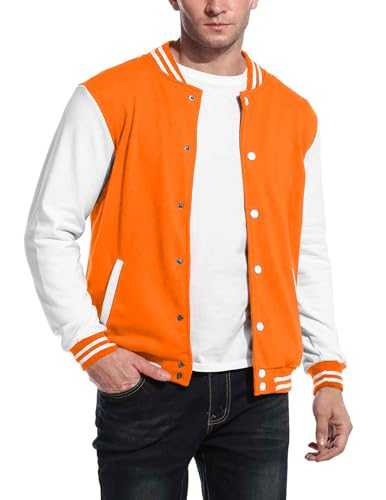 COOFANDY Men's Varsity Baseball Jacket Casual Letterman Jacket Lightweight Bomber Jacket