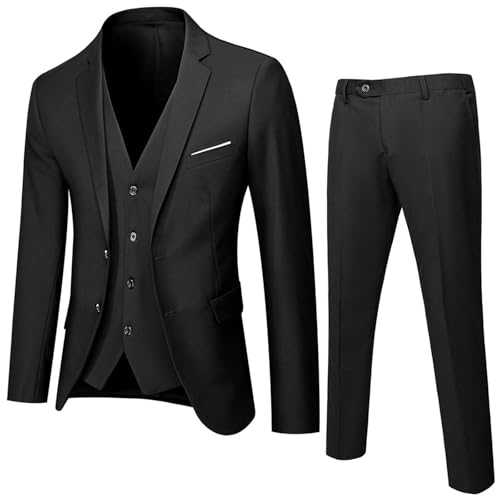 Men's 3-Piece Suit Slim Fit One Button Scarf Lapel for Wedding Prom Blazer Vest Trousers Set 3-Piece Wedding Suit Stretch 3-Piece Men's Rainbow Business Wedding Suit with Jacket