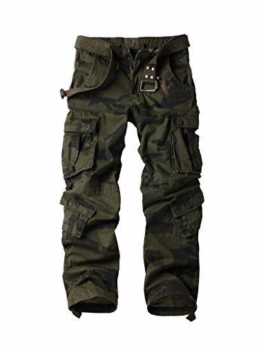 MUST WAY Men's Work Trousers Camouflage Army Combat Trousers Cotton Work Wear Cargo Trousers with 8 Pockets