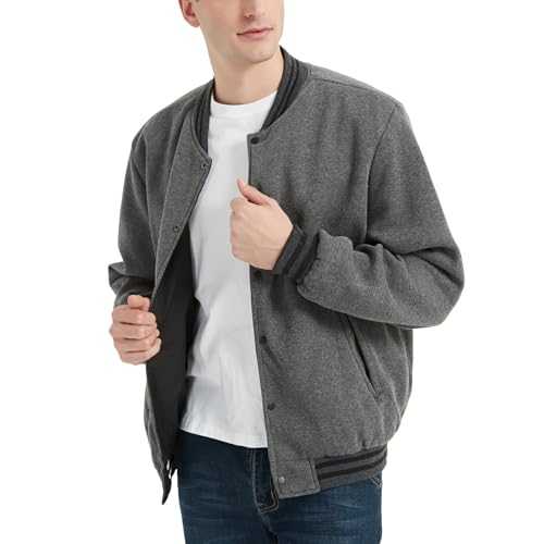 Mywu Men Reversible Varsity Jacket Men Bomber Jacket Mens Casual Jackets for Men