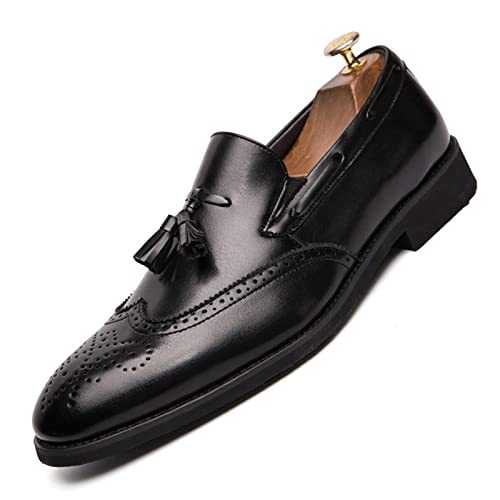 DIGJOBK Men's Shoes Men Oxford Dress Shoes Male Gentleman Leather Footwear Flats Tassel Men Loafers
