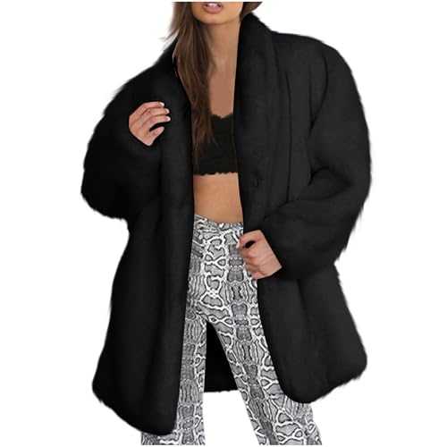 Vguukv Womens Fluffy Coats Solid Fleece Cardigans Long Sleeve Open Front Jackets Ladies Fall Winter Outwear 2025 Trendy UK Clearance