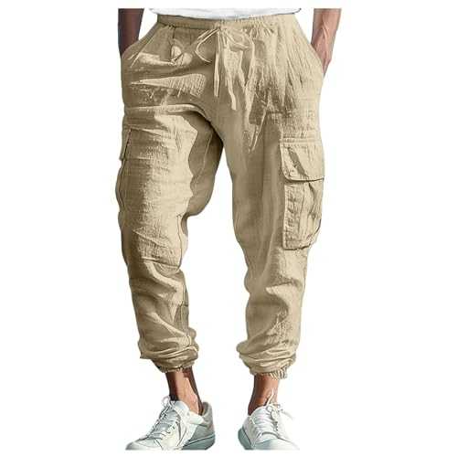 Navy Work Trousers Men'S Cotton Casual Trousers Work Pants with Pockets Tactical Military Combat Pants Straight Leg Relaxed Fit Joggers for Men UK Zip Pockets Mens Lounge Pants Gym Joggers -