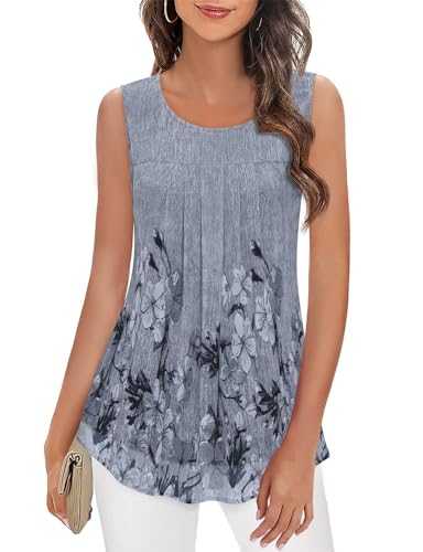 Vest Tops Women UK Summer Tank Tops Ladies Sleeveless Chiffon Blouse Crew Neck Double Layers Camisole Shirts