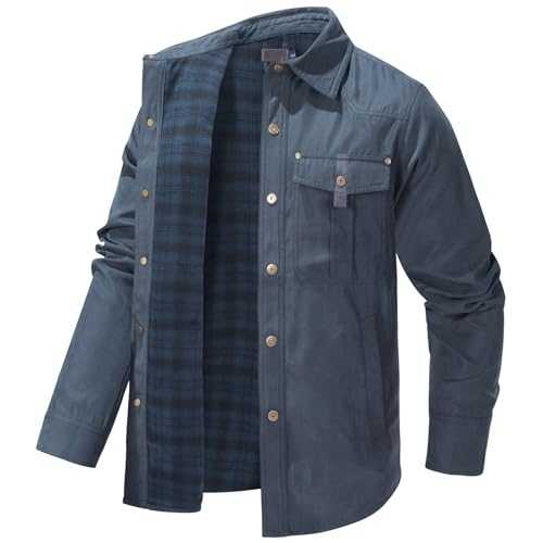 Cocila Mens Quilted Jacket Button Thin Lapel Long Sleeve Vintage Jacket Plaid Coat Green Denim Jacket Mens Silver Bomber Jacket Mens Double Breasted Trench Coat