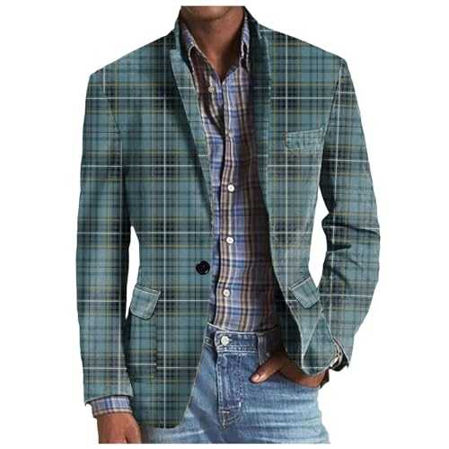 Men's Vintage Checked Blazer Casual Modern Jackets Striped 2024 Slim Fit Men Spring Autumn Stylish Jackets Leisure Suit Jacket for Wedding Business