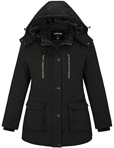 Soularge Women's Winter Plus Size Thickened Cotton Coat with Detachable Hood - black - 4X