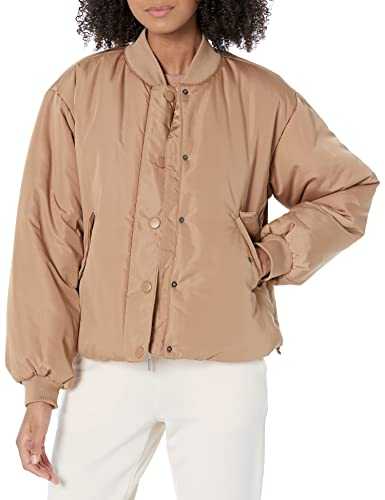 Amazon Essentials Women's Relaxed-Fit Recycled Polyester Padded Cropped Bomber Jacket (Available in Plus Size) (Previously Amazon Aware)