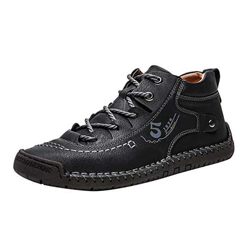 Men's Lace-Ups Formal Shoes for Men Men Leather Shoes Lace Up High Top Shoes Oxfords Work Shoe Sneaker Tactical Boots Lightweight Military Combat Boots