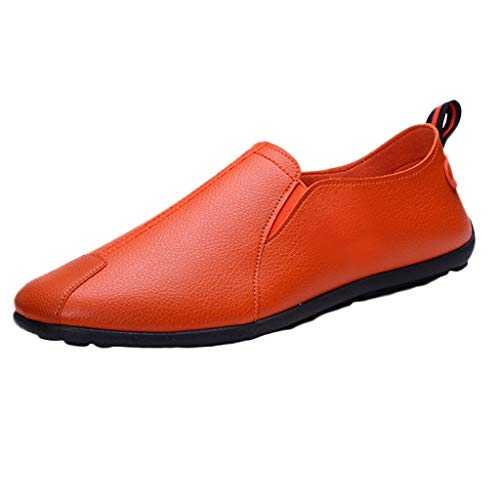 Casual Shoes Men's Leather Suit Shoes Men's Black Winter Moccasins Flat Casual Leather Shoes Lightweight Work Shoes Soft Non-Slip Barefoot Shoes Comfortable Oxford Shoes Outdoor 1, brown, 8 UK