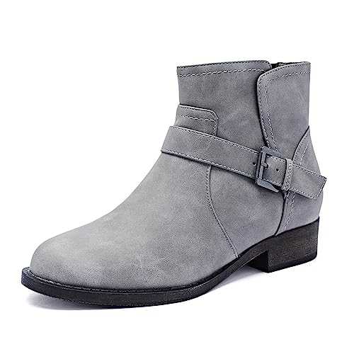 Veittes Women's Ankle Boots, Thick Heel Modern Short Classic Slip-on Fashionable Short Boots.