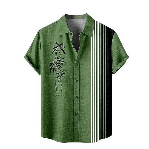 NQyIOS Mens Printed Shirts Short Sleeve Button Down Beach Shirts Shirt for Man Fitted Dress