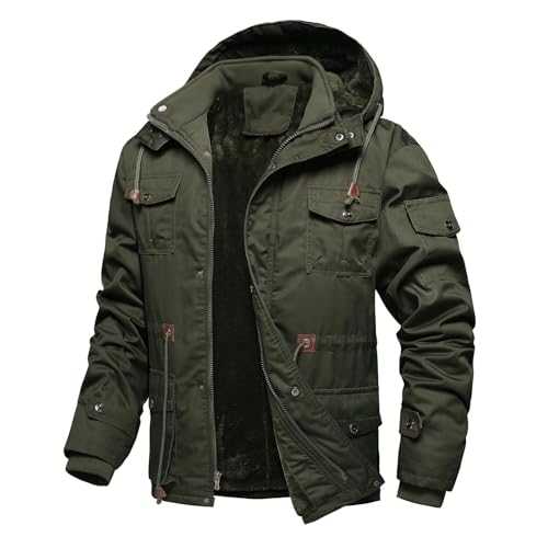 Cocila Big Jackets Jacket Lined Thick Jackets Removable Hood Work Coat with Cargo Pockets Summer Waterproof Jacket Men Slim Fit Summer Jacket Thick Jackets Men Black PVC Long Coat
