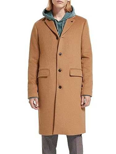 Scotch & Soda Men's Classic Wool Blend Overcoat Coat