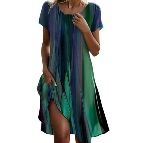 Boho Dresses for Women UK Clearance Italian Short Sleeve Button Dress with Pocket Ladies Floral Casual Sundress Elegant Swing Midi Loose Pullover Lounge Beach Holiday Split Maxi Plus Size
