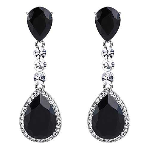 Clearine Fashion Wedding Bridal Earrings Crystal Teardrop Dangle Earrings for Women